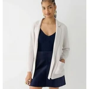 J. Crew Eloise Sweater Blazer Merino Wool Cream Med